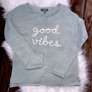 Marled GOOD VIBES lightweight knit sweater SMALL